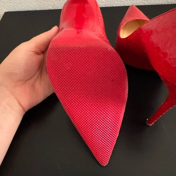 Christian Louboutin Red Heels Elegant Stilettos - Picture 6 of 8